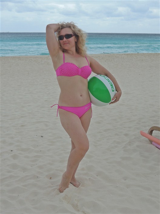My favorite swimsuit model posing on the beach